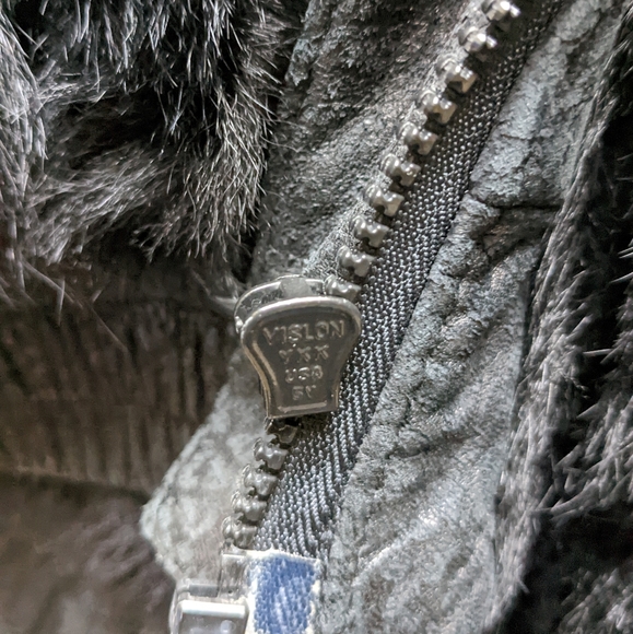 J. Percy for Marvin Richards 1980's Leather/Fur Bomber Jacket sz M - Picture 7 of 10